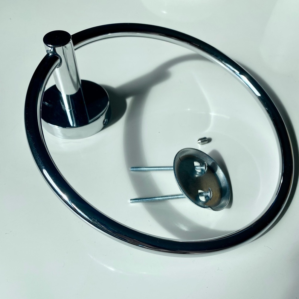 Chrome Towel Ring with Mounting Hardware